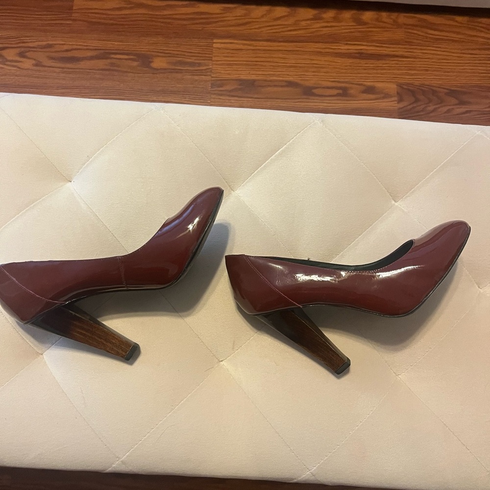 Elegant Burgundy with Brown Women's Heels